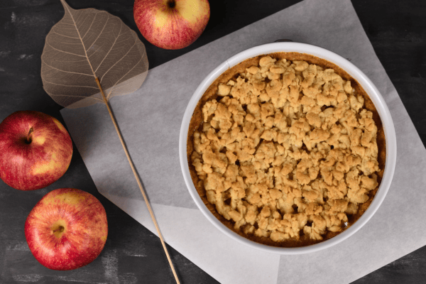 crumble aux pommes et au chocolat